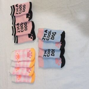3 pairs of small pet socks